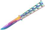 Nóż Motylek Tęczowy Rainbow motylkowy N497C