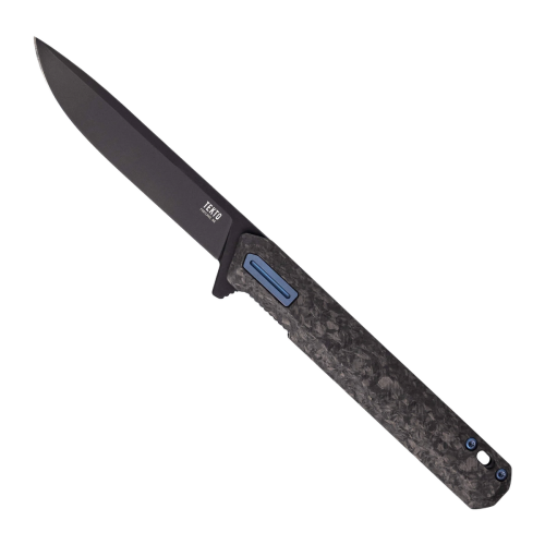 Nóż składany Tekto F2 Bravo Black Forged Carbon Fiber, Blue HW/Clip, Titanium-Coated D2-1 64192 