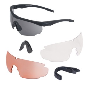 Swiss Eye - Okulary ochronne balistyczne Blackhawk Pro z zestawem wizjerów - Czarne oprawki - 40424