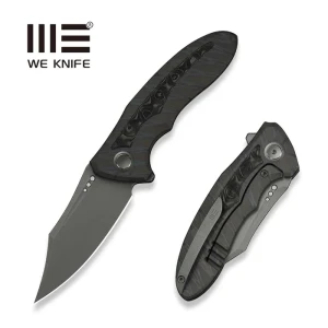 Nóż składany WeKnife Varg Tiger Stripe Pattern Flamed Titanium Titanium / Rose Carbon Fiber, Gray Stonewashed MagnaCut (WE25074-3)