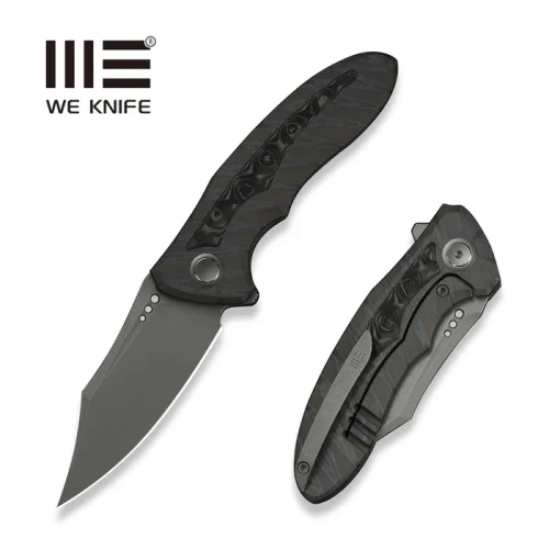 Nóż składany WeKnife Varg Tiger Stripe Pattern Flamed Titanium Titanium / Rose Carbon Fiber, Gray Stonewashed MagnaCut (WE25074-3)-1 64281 
