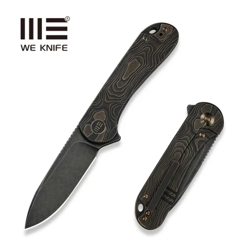 Nóż składany WeKnife Elementum Flipper Bronze / Black Titanium, Black Stonewashed MagnaCut (WE18062X-3)-1 64286 