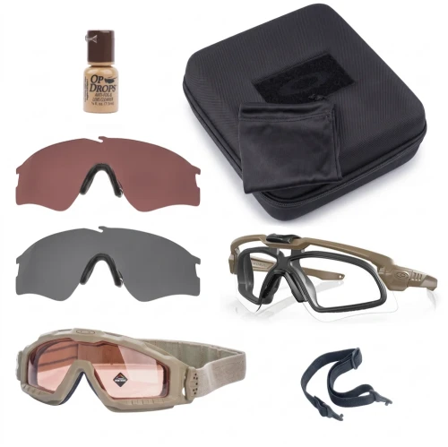 Oakley - Zestaw Operator Kit - Okulary balistyczne M Frame ALPHA - Gogle HALO - 4 wizjery - Tan - OO9296-2844-1 64361 