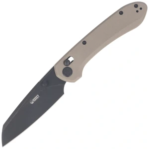 Nóż składany Kubey Bonza Tan G10, Blackwashed 14C28N by Happy As Larry (KU446F)