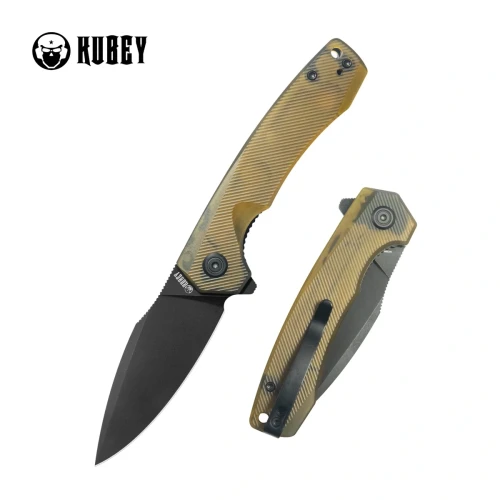 Nóż składany Kubey Calyce Yellow Ultem, Blackwashed 14C28N (KU901Z)-1 64498 