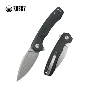 Nóż składany Kubey Calyce Black G10, Beadblasted 14C28N (KU901T)