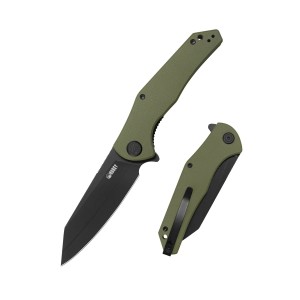 Nóż składany Kubey Flash Green G10, Blackwashed San Mai M2 (KU158L)