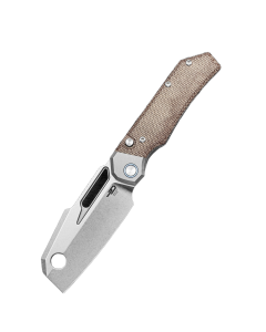 Nóż składany Bestech Nyrrdreki Titanium/Natural Canvas Micarta, Stonewashed M390 by Fabian Hobbelen (BT2607A)