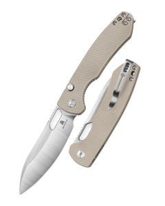 Nóż składany Bestechman Firebird Tan G10, Satin / Stonewashed D2 (BMK05B)