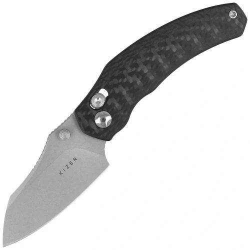 Nóż składany Kizer Mini Bulldog Carbon Fiber, Stonewashed S45VN by O.SHO (Ki3672SA3)-1 64554 