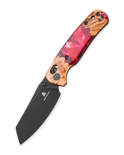 Nóż składany Bestechman Cicada's Wing Wood / Red Resin, Black PVD 10Cr15MoV (BMK06-W-5)-1 64565 