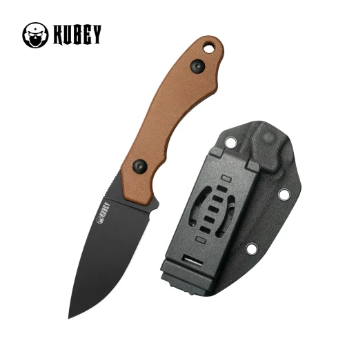 Nóż Kubey TLB I Brown Micarta, Blackwashed 14C28N by Alessandra De Santis (KU467D)-1 64574 