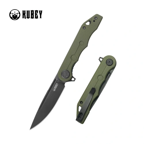 Nóż składany Kubey Mizo Green G10, Blackwashed 14C28N by Tiguass (KU312T)-1 64577 