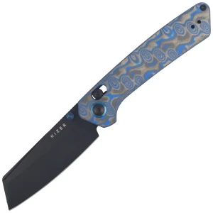 Nóż składany Kizer Madrac Multicolored Vortex Pattern Micarta, Black Stonewashed Nitro-V by Matteo Pignatelli (V3693A4)
