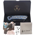 Nóż składany Kizer Madrac Multicolored Vortex Pattern Micarta, Black Stonewashed Nitro-V by Matteo Pignatelli (V3693A4)-3 64633 