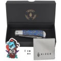 Nóż składany Kizer Trestle D Gray Aluminum / Multicolored Vortex Pattern Micarta, Satin Nitro-V by Azo (V3760A2)-3 64634 
