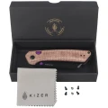 Nóż składany Kizer Madrac Brown Norplex UltreX Micarta, Black PVD 14C28N by Matteo Pignatelli (V3693BSA1)-3 64664 