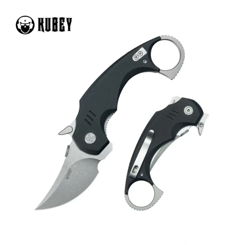 Nóż składany Kubey Jaw Pikal Black G10, Beadblasted 14C28N by MUZI Design (KU440A)-1 64667 