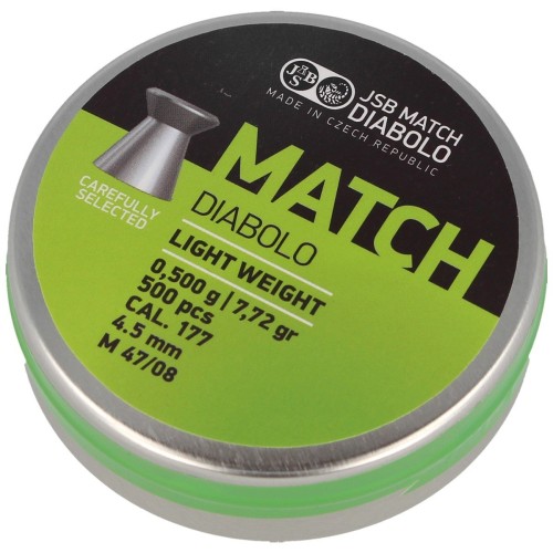 Śrut pistoletowy JSB Match Light Weight 4.50 mm, 0.475 g, 500 szt. (000005-500)-1 64742 