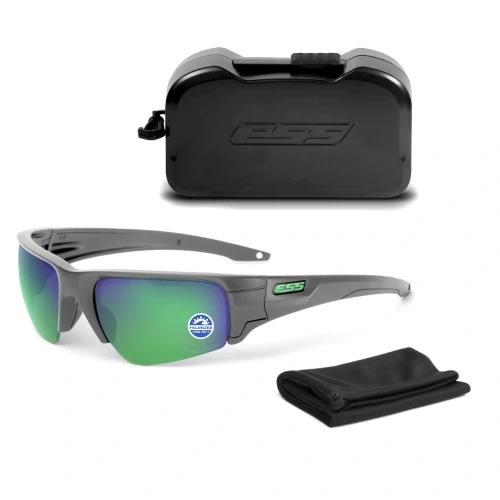 ESS - Okulary balistyczne Crowbar Polarized - Matte Carbon - Mirrored Green - EE9019-20-1 64829 