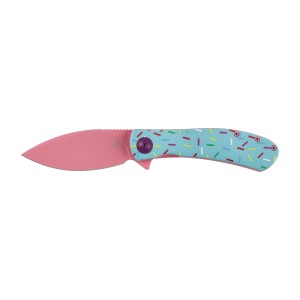 Nóż Składany Trollsky Knives Mandu EVO Liner Lock Pink 14C28N Blue G10
