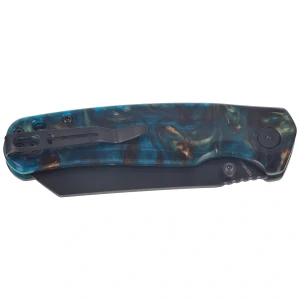 Nóż składany Bestechman Cicada's Wing-TL Clear Blue Resin, Black PVD 10Cr15CoMoV (BMK24-R-3)