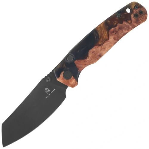 Nóż składany Bestechman Cicada's Wing-TL Black-Gold Resin / Wood, Black PVD 10Cr15CoMoV (BMK24-W-2)-1 64899 