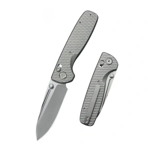 Nóż składany Kubey KB Knives Bluff Grey Ripple Titanium, Beadblasted M390 by Garet Caronna (KB383F)
