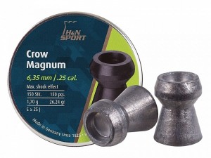 Śrut diabolo H&N Crow Magnum 6,35 mm 150 szt. śrdnoćiężki do strzelania z mocnych karabinków na średnich dystansach