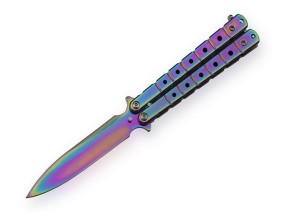 Nóż Motylek Tęczowy Rainbow motylkowy N495E