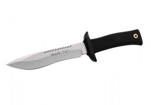 NÓŻ MUELA turystyczny myśliwski survivalowy mocny. Skórzane etui. Full tang. Klasyczna finka. 55-16