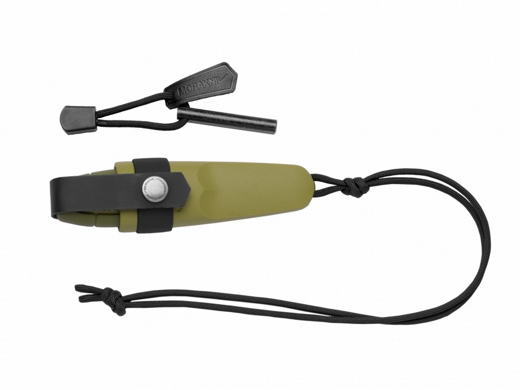 Noz-Morakniv-Eldris-oliwkowy-z-zestawem-Neck-Knife-stal- nierdzewna-krzesiwo-pokrowiec-lentus-militaria