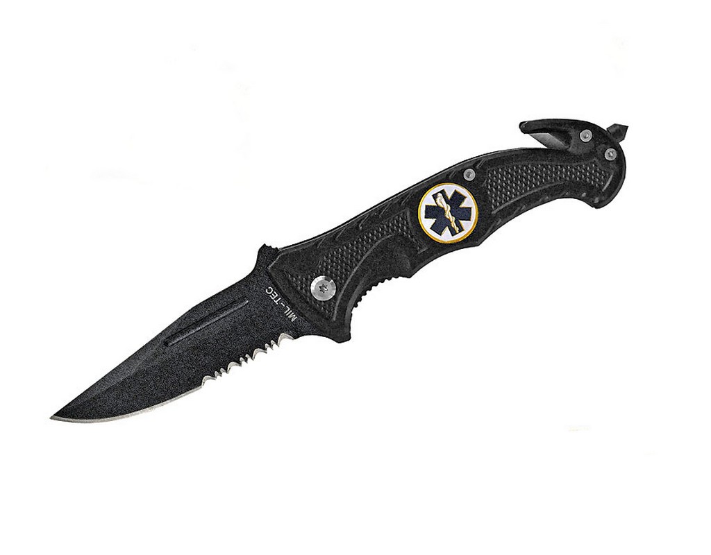 Noz-Ratunkowy-Ratowniczy-Medyk-Czarny-wybijak-Ciecie-pasow-EDC-RESCUE KNIFE-Mil Tec