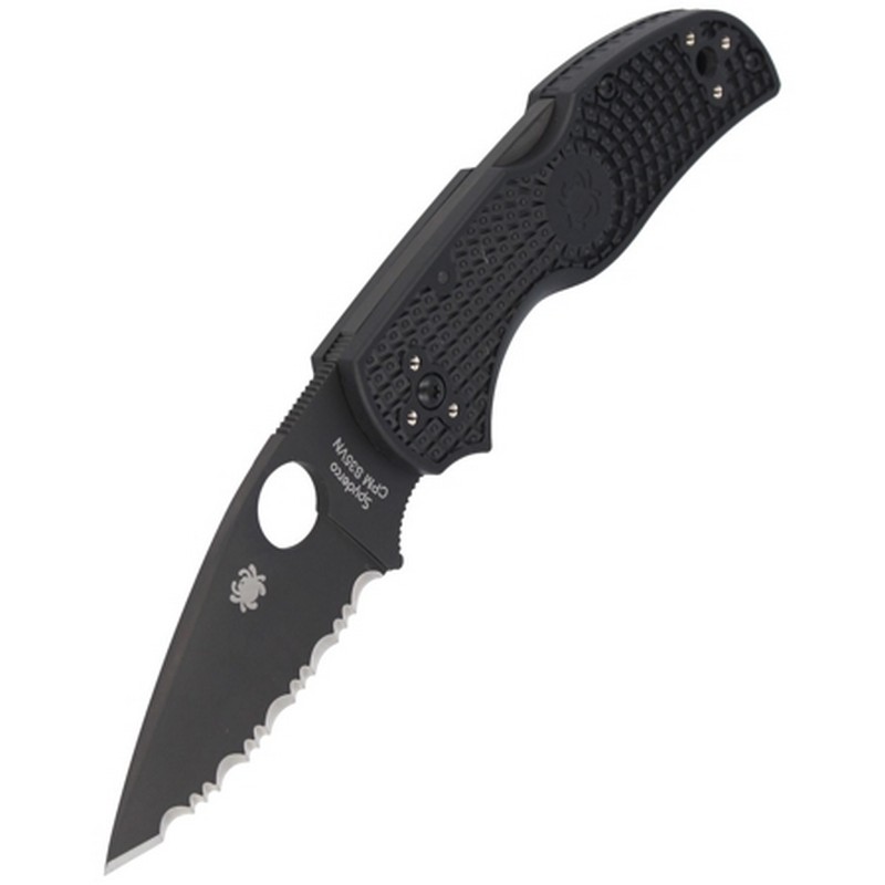 Noz-Spyderco-Native-5-Lightweight-Black-Blade-EDC-Wojskowy