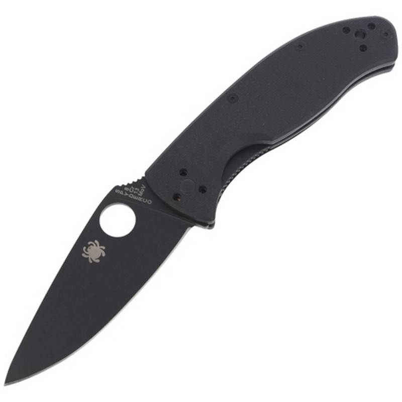Noz-Spyderco-Tenacious-G-10-Black-Black-Blade-Plain