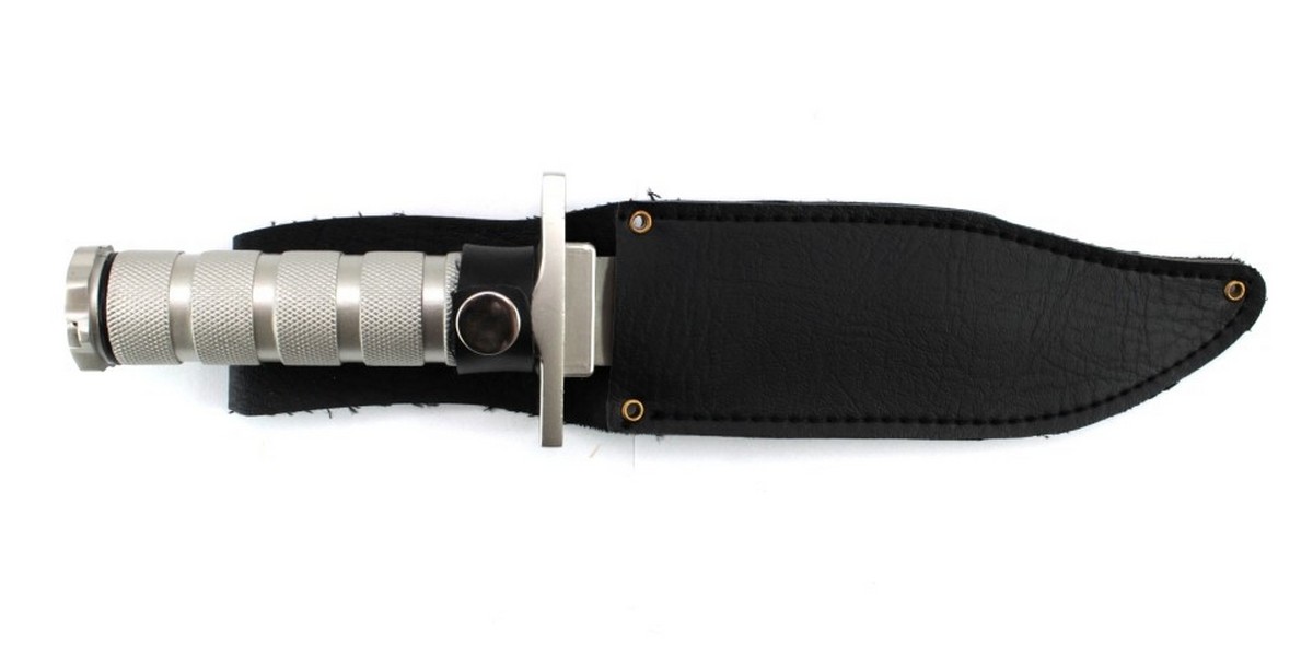 Noz-survivalowy-Fox-Outdoor-30cm + skorzany-przetrwania-lentus-militaria pokrowiec