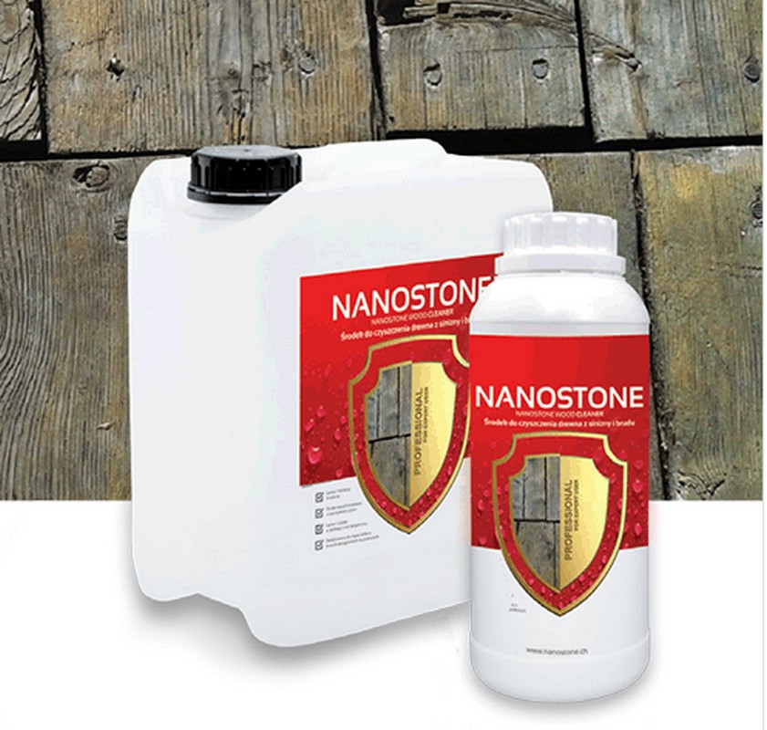 nanostone_wood_cleaner_czyszczenie drewna_usuwanie_sinizny_renowacja_drewna_1L_lentus_militaria