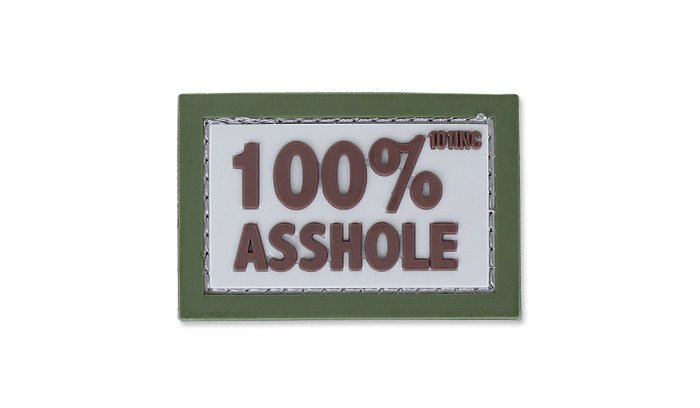 101-Inc-Naszywka-3D-100-Asshole-Piaskowy