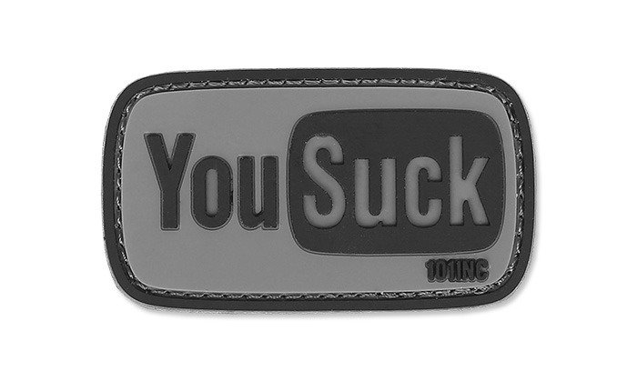 101-Inc-Naszywka-3D-You-Suck-Szary