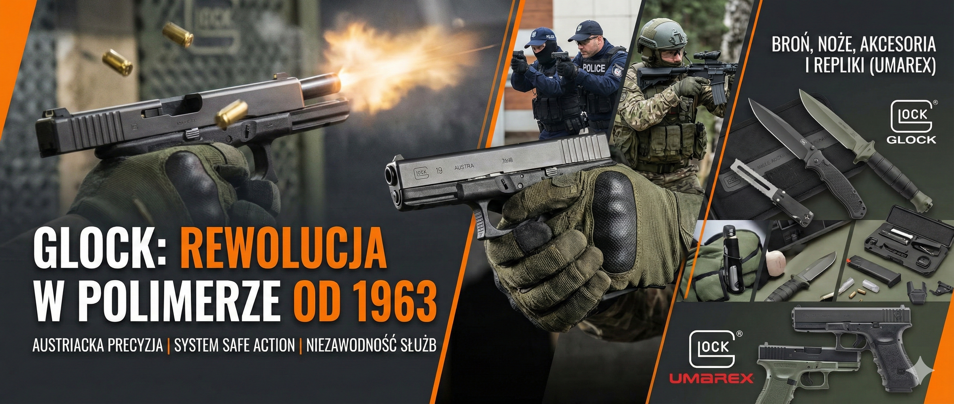 Noże i pistolety Glock