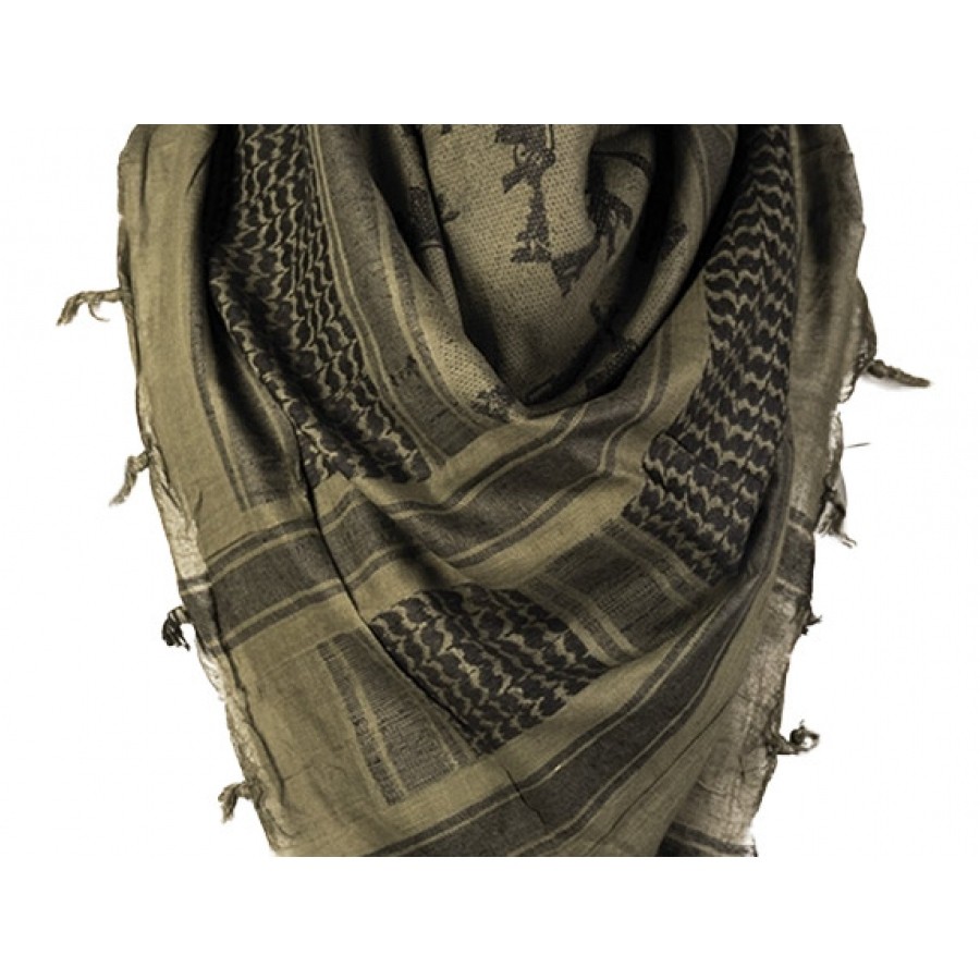 Chusta-ochronna-arafatka-Mil-Tec-zielono-czarna-z-karabinami-lentus-militaria