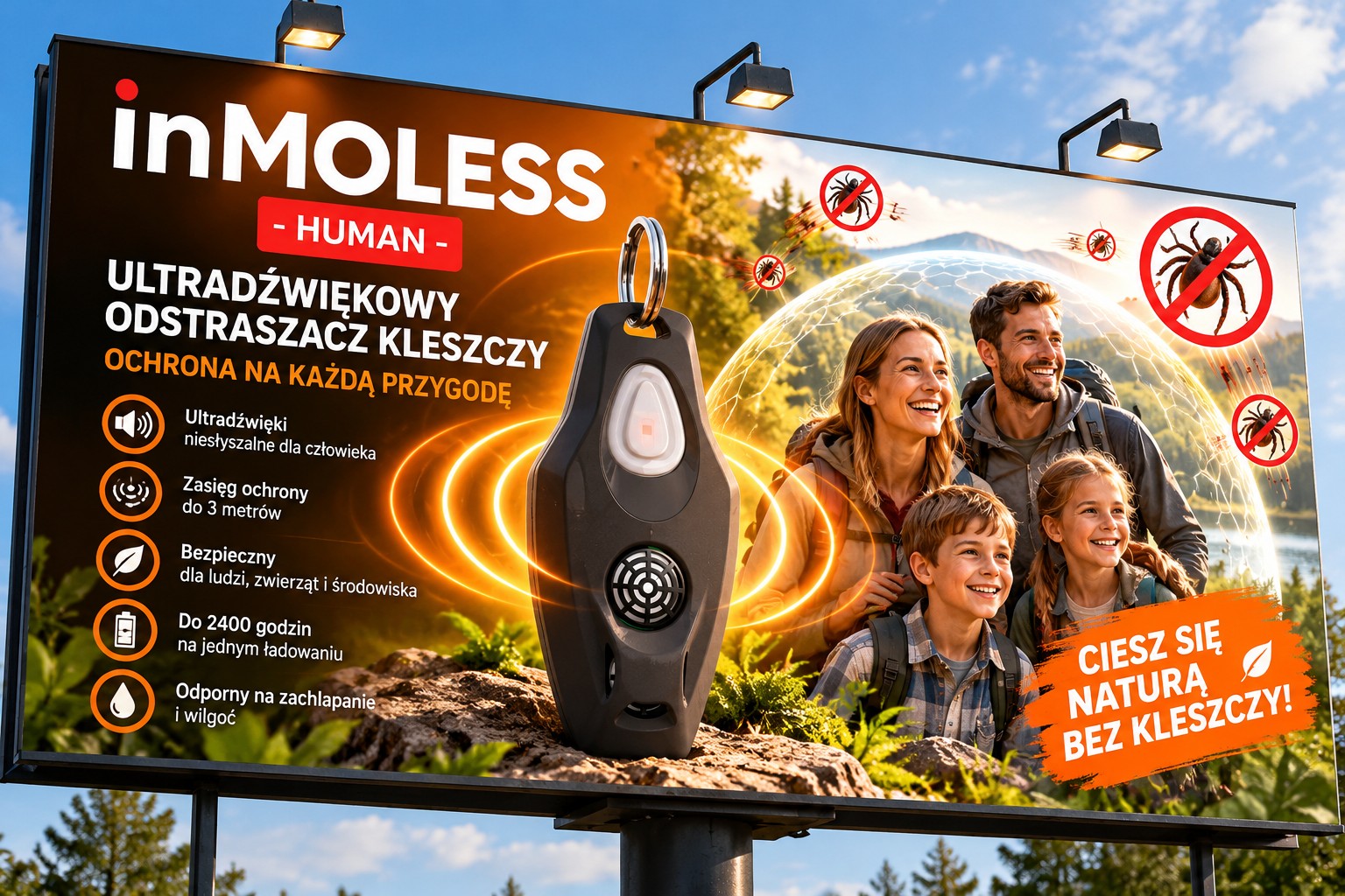 Inmoless ultradźwiękowy odstraszacz kleszczy