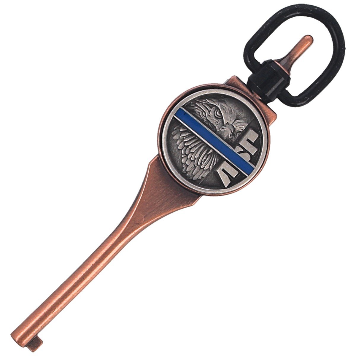 Kluczyk-do-kajdanek-ASP-Guardian-Blue-Line-G1-logo-ASP-Antique-Copper