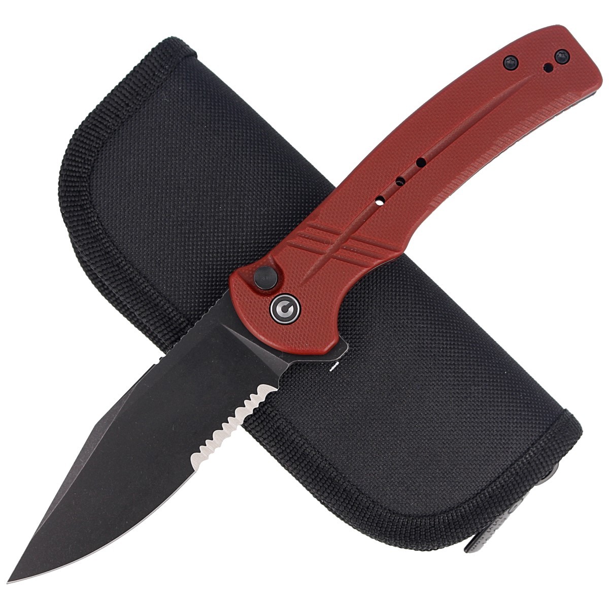 NOZ-CIVIVI-COGENT-BURGUNDY-G10-BLACK-STONEWASHED-C20038E-2