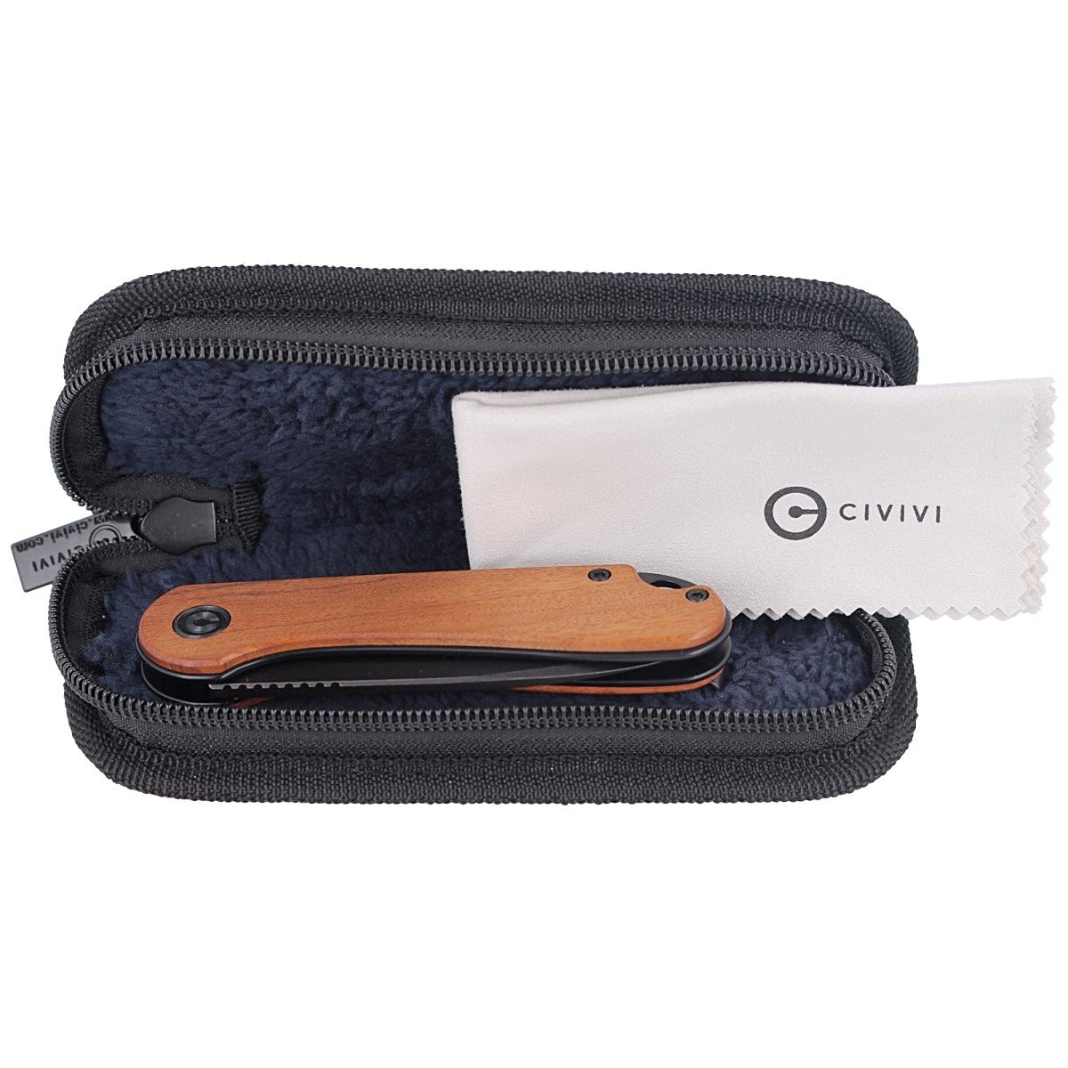NOZ-CIVIVI-ELEMENTUM-FLIPPER-CUIBOURTIA-WOOD-BLACK-STONEWASHED-C907U