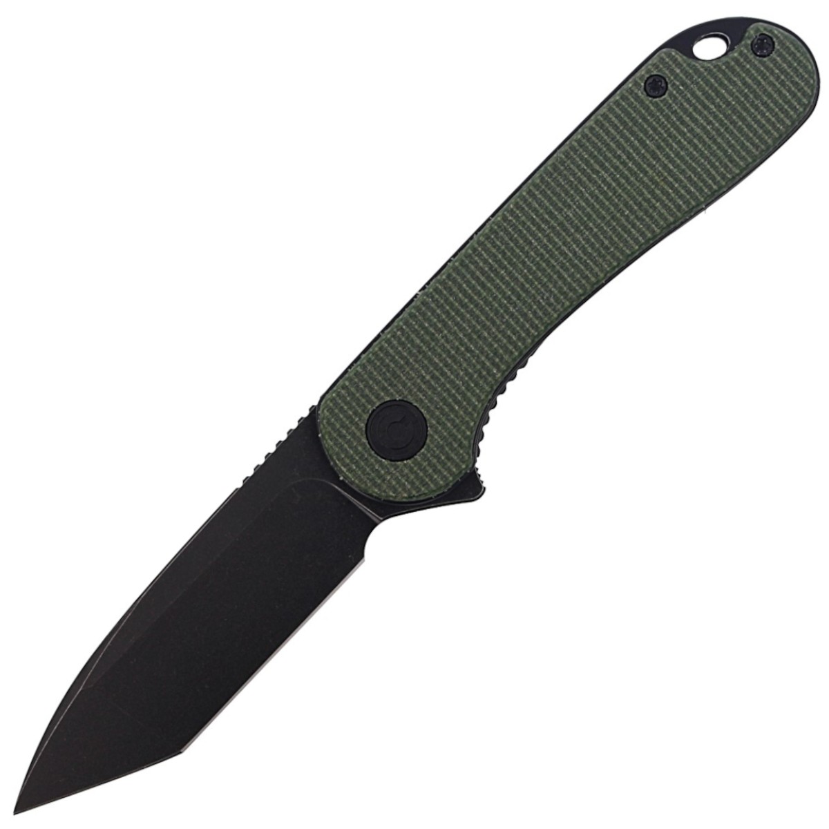 NOZ-CIVIVI-ELEMENTUM-FLIPPER-GREEN-MICARTA-BLACK-STONEWASHED-C907T-E