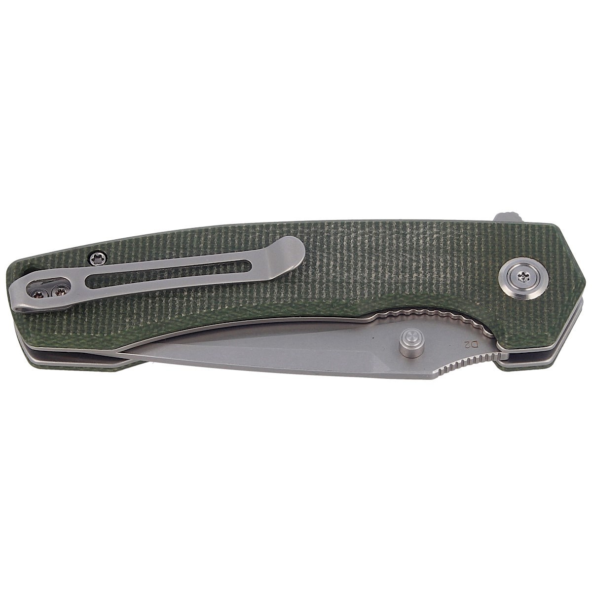 NOZ-KUBEY-KNIFE-GREEN-MICARTA-BEAD-BLASTED-D2-KU901C