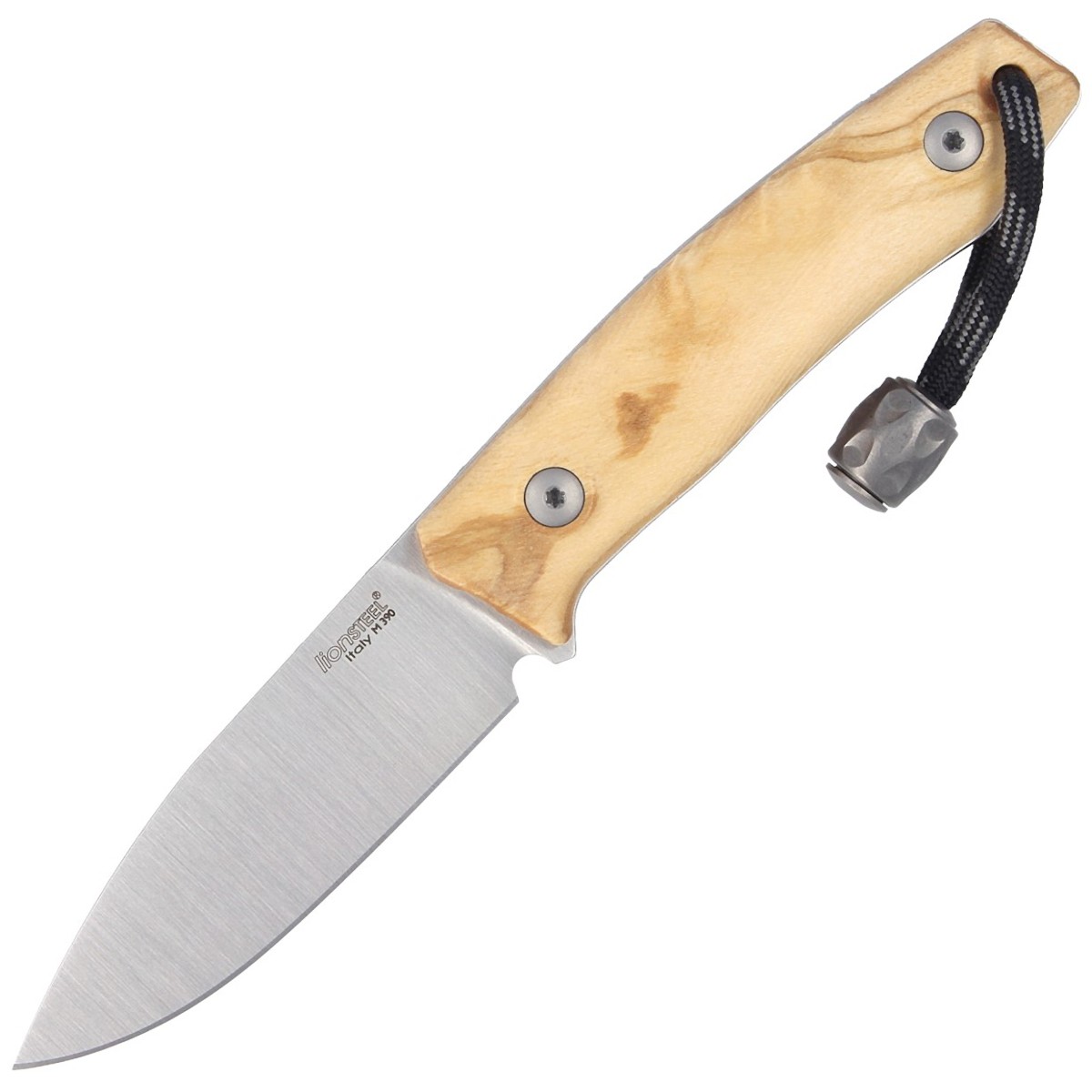 NOZ-LIONSTEEL-BUSHCRAF-OLIVE-WOOD-SATIN-BLADE-M1 UL