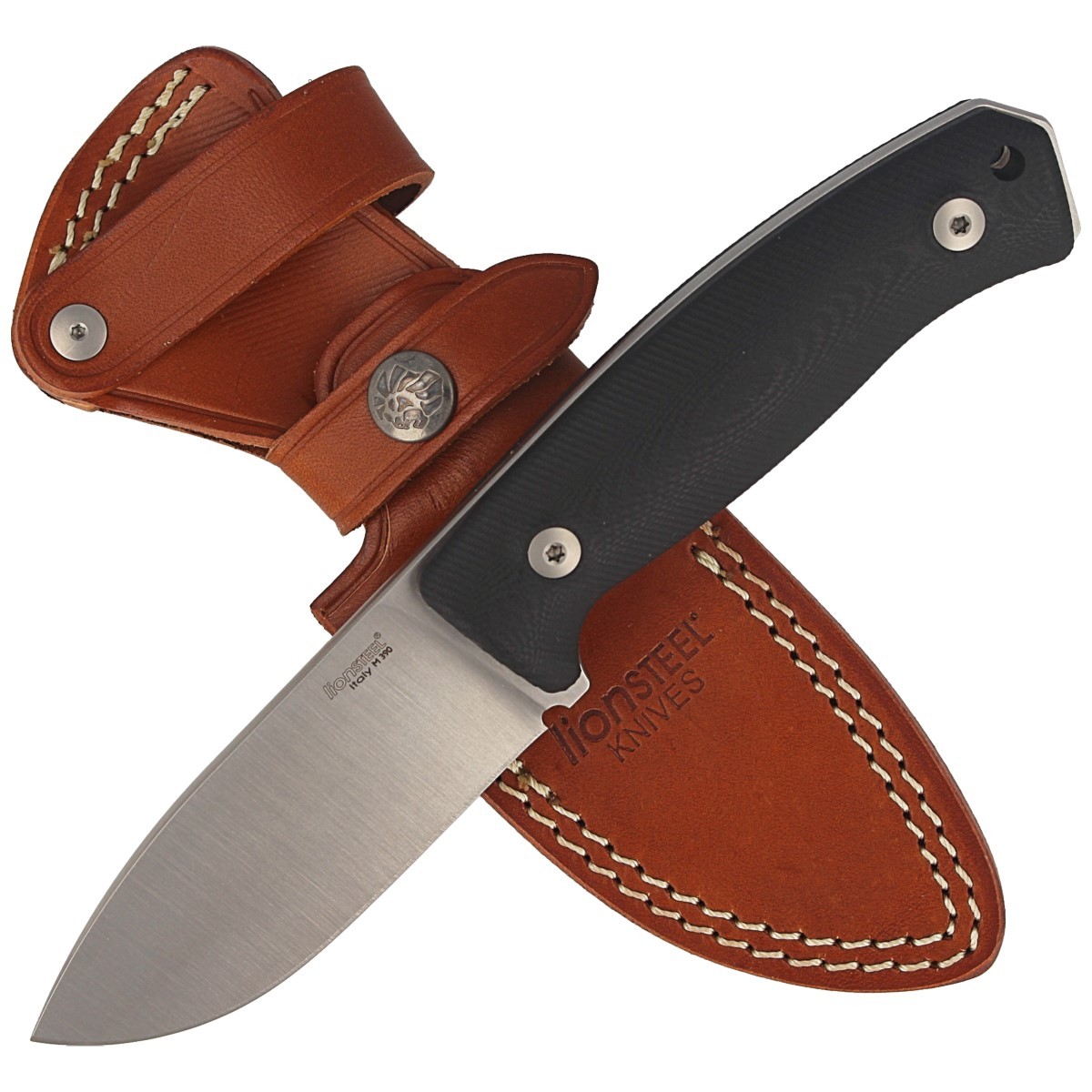 NOZ-LIONSTEEL-BUSHCRAFT-G10-BLACK-SATIN-BLADE-M2M GBK