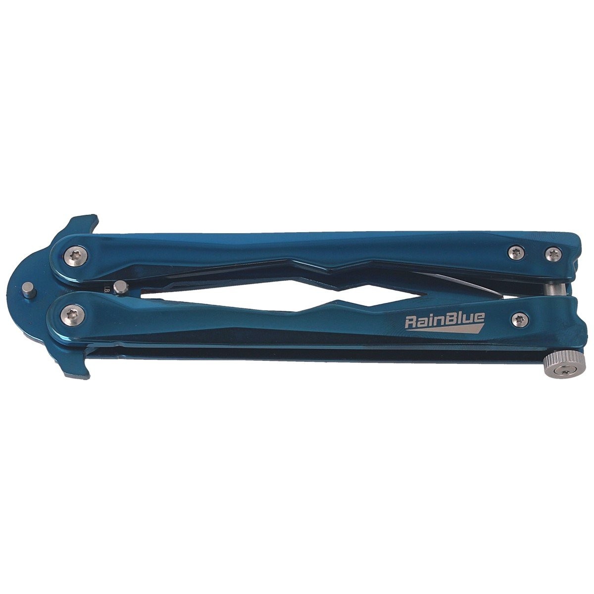 NOZ-MOTYLEK-RAINBLUE-TITANIUM BALISONG-91MM-02133-lentus-militaria